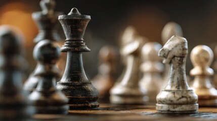 Fototapeta premium Chess pieces competition