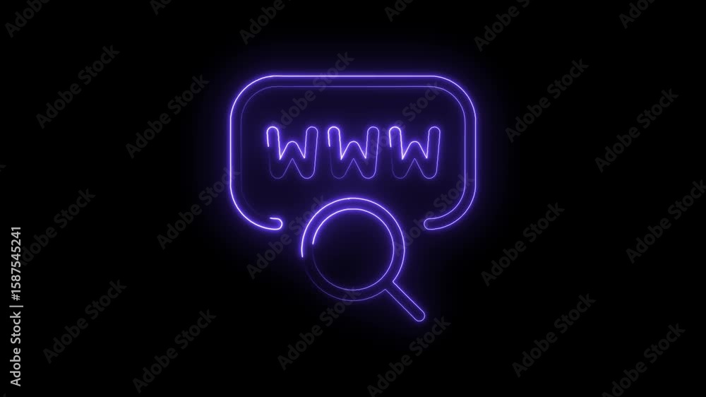 Poster website search neon animation futuristic internet technology concept digital connection data and inf