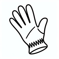 A black and white glove illustration line art of a coloring page