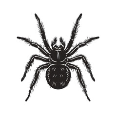 Obraz premium Tarantula black silhouette isolated on a transparent background