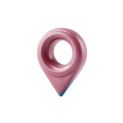 A stylish pink location pin, perfect for representing navigation, mapping, or geographic concepts, on a clean white background. Ideal for modern design and digital projects.
