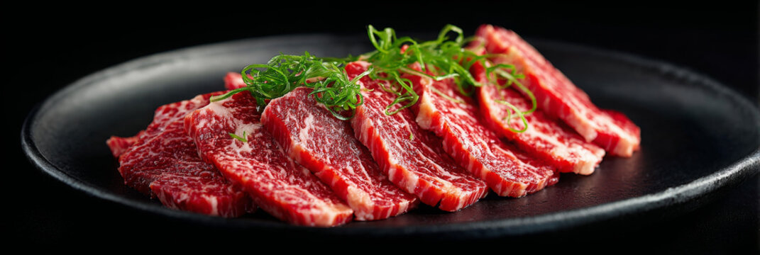Karubi beef intense marbling served looks incredibly fresh and yummy