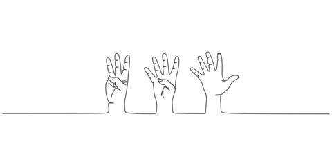 vector design illustration of continuous line human hand eps 4