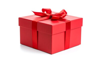 Obraz premium Red gift box with a ribbon