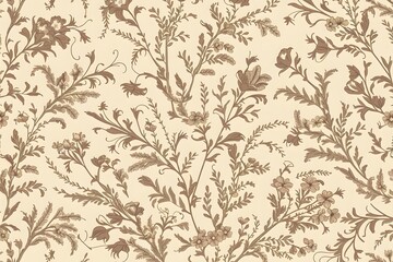 Fototapeta premium Vintage Floral Pattern Background, botanical, seamless