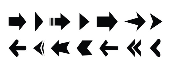 
Black arrow vector icon pack. Clean and minimalist back arrow icons. Simple arrow big set. Vector illustration.
