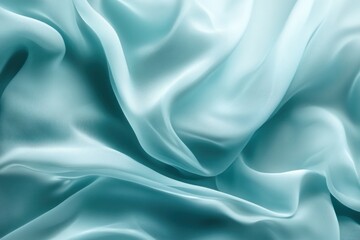 Fototapeta premium Luxurious aquamarine abstract texture with soft folds and dynamic movement