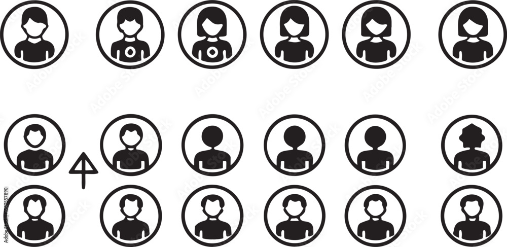Poster black and white vector icon set of numbers and symbols for web design