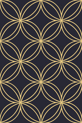 Fototapeta premium Golden geometric pattern on dark background lines abstract