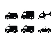 transportation icons set