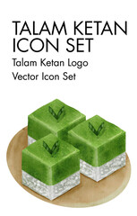 Talam ketan logo vector Icon set