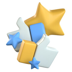 thumbs up and positive gesture 3D icon Colorful Design
