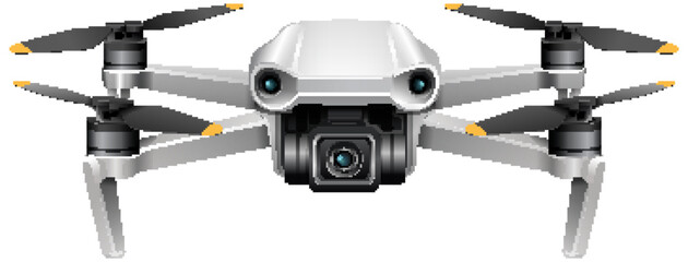 Realistic Vector Illustration of a Modern Drone
