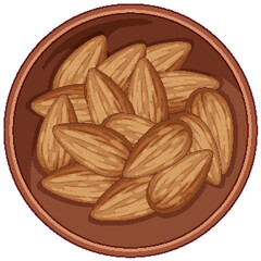 Brown Ceramic Bowl Filled With Whole Almonds