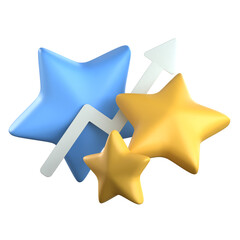 arrow and star 3D icon Colorful Design