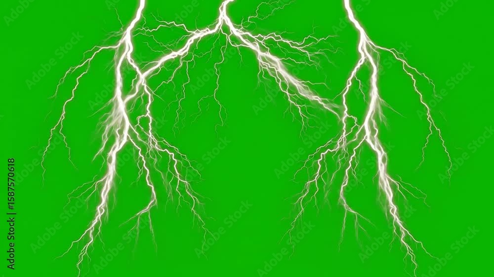 Poster green screen lightning strikes perfect for compositing and adding dramatic effects