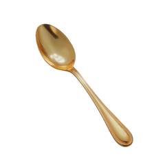 Golden spoon isolated on a white background, showcasing elegant design and shine, perfect for culinary or dining-themed projects.