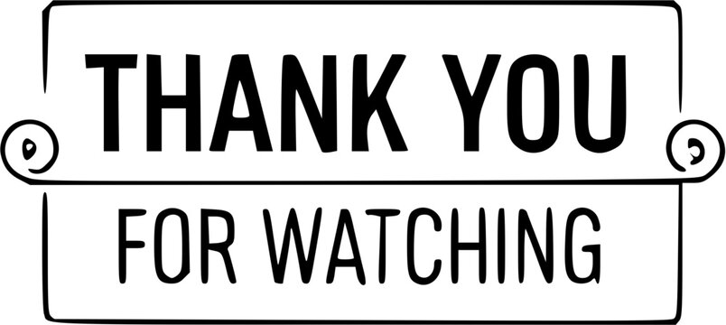 A simple black and white sign expresses gratitude to viewers.