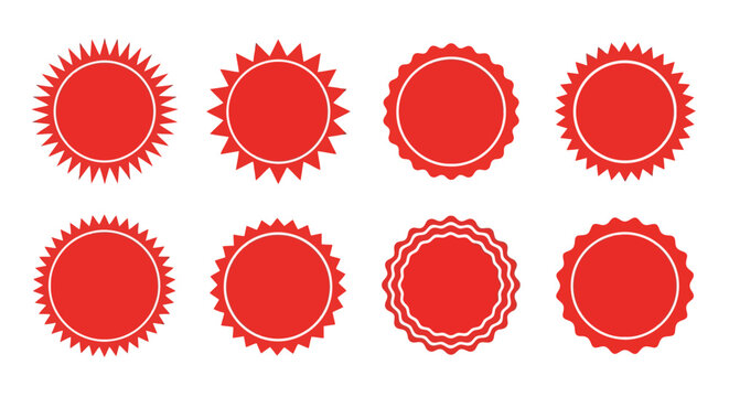 Collection of Red Seals: A collection of vividly red seals, each with a distinct design, perfect for adding a touch of boldness and visual appeal to any design project.