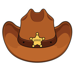 Sheriff hat on white background vector illustration