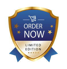 Order Now Limited Edition Badge: A captivating limited edition badge, elegantly designed with gold accents. This visual emblem sparks excitement.