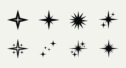 Fototapeta premium Sparkling Starburst Collection: A captivating collection of elegant starburst illustrations, radiating a sense of magic and celestial wonder. Showcasing intricate design. 