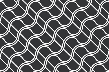 Geometric wave pattern white lines dark background