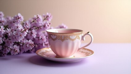 cup of tea with flowers