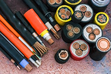 Cross section of high-voltage cable High quality photo