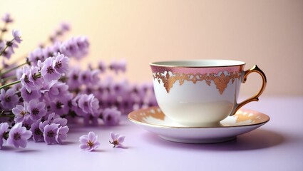 cup of tea with flowers