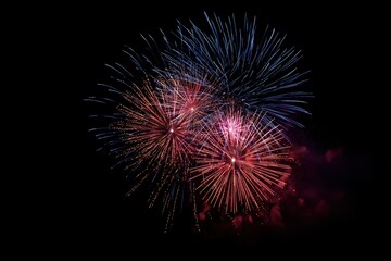 4th of July Fireworks - Beautiful Bright Explosions Lighting Up Night Sky