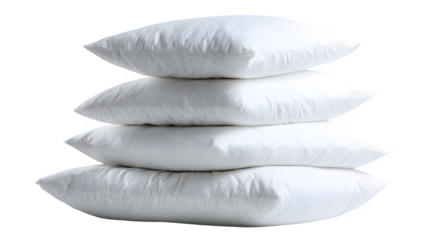Stack of White Pillows, isolated on transparent background
