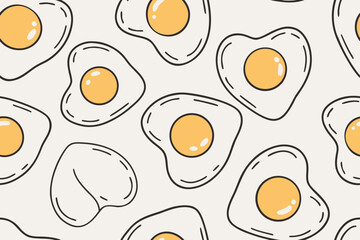 Heart shaped fried eggs pattern breakfast food