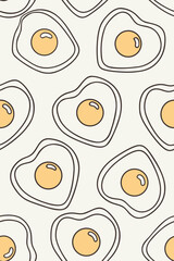 Heart shaped fried eggs pattern breakfast food
