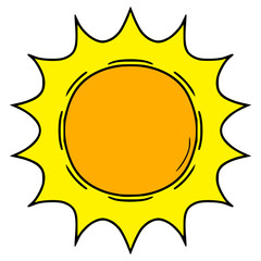 sun illustration hand drawn isolated vector