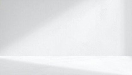 Minimalist white room, empty wall and floor for gallery or furniture showcase, perfect for modern interior design