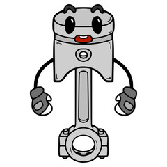 piston character illustration hand drawn isolated vector