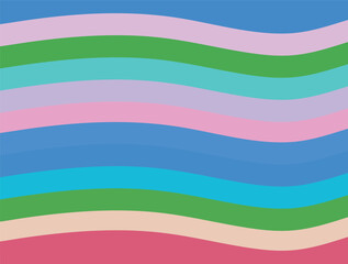 A digital illustration featuring wavy, horizontal bands of color transitioning from one color to another colors