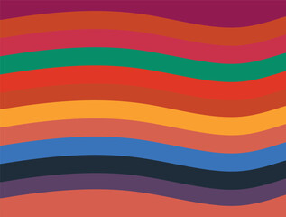 A digital illustration featuring wavy, horizontal bands of color transitioning from one color to another colors
