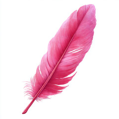 pink feather on white background. Generative AI