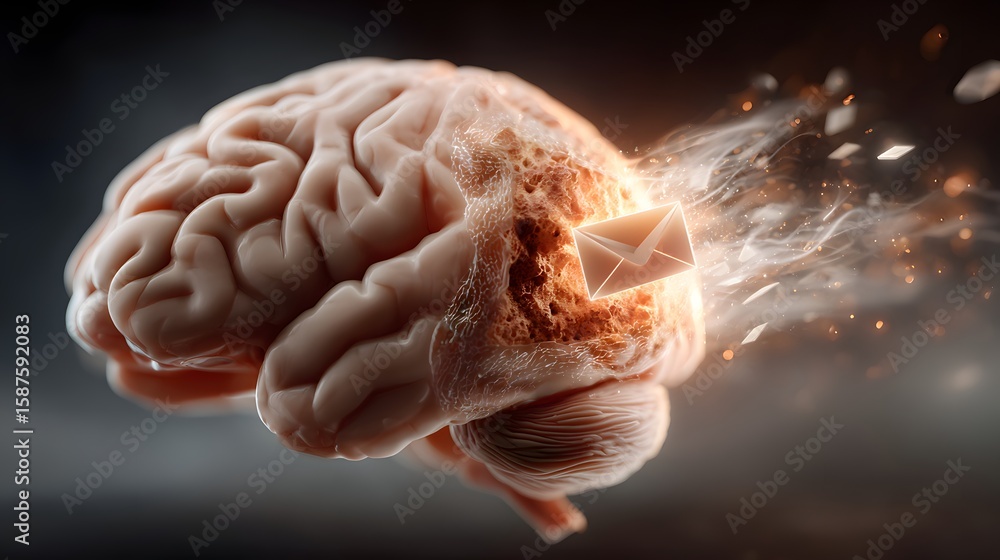 Poster a visually striking image depicting an exploding brain representing the immense cognitive power crea