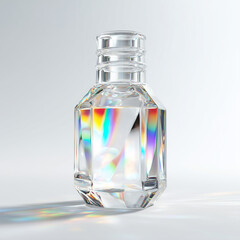 bottle of perfume on a white background. Generative AI
