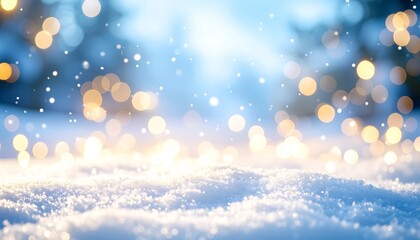 Naklejka premium Blurry snow on blue background, winter abstract texture for festive designs and holiday projects