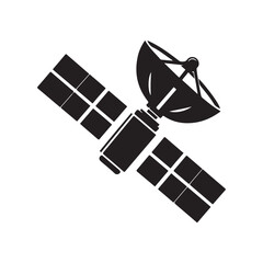 satellite vector silhouette clip art logo design illustration