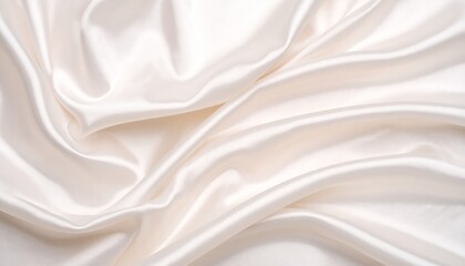 Obraz premium Luxurious white silk fabric background, smooth, elegant texture for design, photography, and decoration