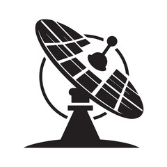 satellite vector silhouette clip art logo design illustration