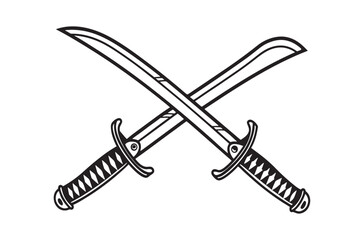 Two Black Swords Crossed Design Element crossed swords