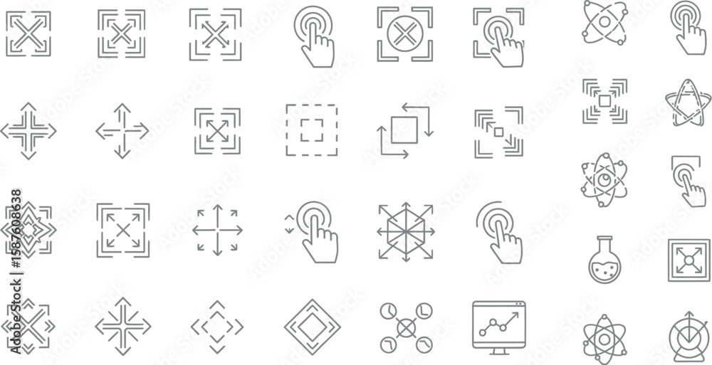 Aufkleber vector art of this is a set of science and technology icons isolated on white background