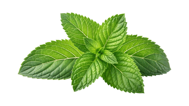 fresh mint leaves herb isolated on transparent background PNG