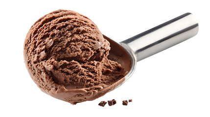 Chocolate Ice Cream Scoop, isolated on transparent background
